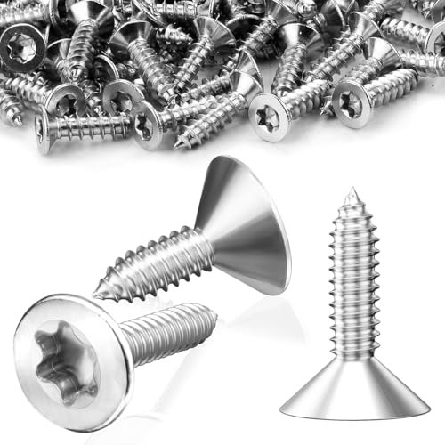 SWTYExt M3 Holzschrauben Torx, 120 Stück Torx Schrauben 3x16mm Spanplattenschrauben Edelstahl V2A Selbstschneidende Holz Blechschrauben Senkkopf Schrauben Vollgewinde für Befestigungselemente