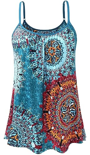 Vislivin Camisole Tank Top for Women Built in Bra with Backless Long Length Casual Flowy Adjustable Strap Vest Top S-XXXXL