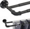 Bastone per Tende Corsa Interna 2 Stili Industriali, 73-236cm Asta per Tende Regolabile in Acciaio Inox con Testa Flangia e Supporti per Soggiorno Camera da Letto Finestra/Nero Opaco