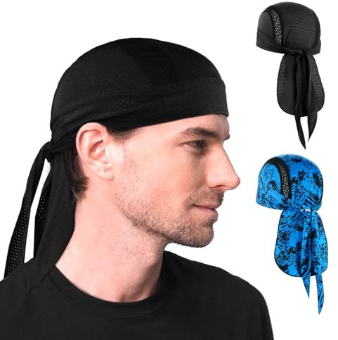 MELASA KüHlende Mesh Bandana Cap, Sports Durag Kopftuch Hat FahrradmüTze Unterhelm, SchweißSchutz LaufmüTze Fahrrad Kopfbedeckung