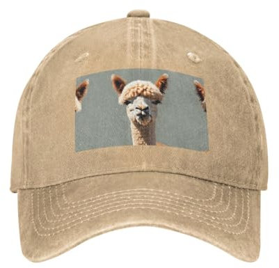 Alpaka Avatar Trucker Hut Verstellbare Metall Snapback Cowboy Baseball Cap Unisex Schwarz, Natürlich, Einheitsgröße