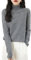 Chanyarn Damen 100% Merinowolle 2024 First-Line Ready to Wear Langarm nahtlosem Elegant Strickpullover Herbst Winter Kaschmir Rollkragenpullover (Grau,M)