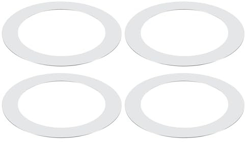 PATIKIL 4 Packs Home Lighting Ceiling Medallions 3.19 ID and 4.53 OD, Metal Flat Round Goof Plate Cover Ring Decorative Trim for Hanging Pendant Lights Recessed Can Lighting, Chrome