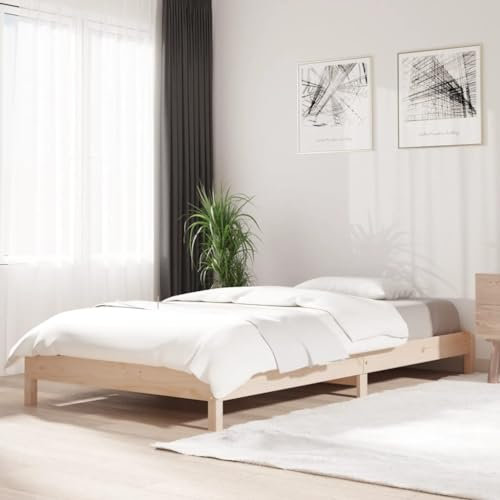 Generisch Kangmusi Stapelbett Schwarz 80x200 cm Massivholz Kiefer, 820397