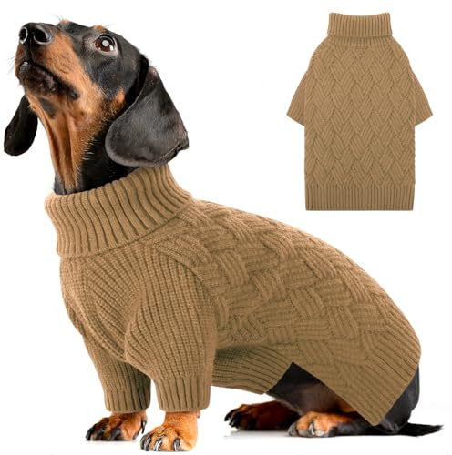 AOFITEE Hundepullover XS, Warme Katzenpullover Hunde Pullover Kleine Hunde | Rollkragen Hund Pullover mit Geschirr öffnung Weihnachten Hundepulli Sweater für Kleine Mittelgroße Große Hunde