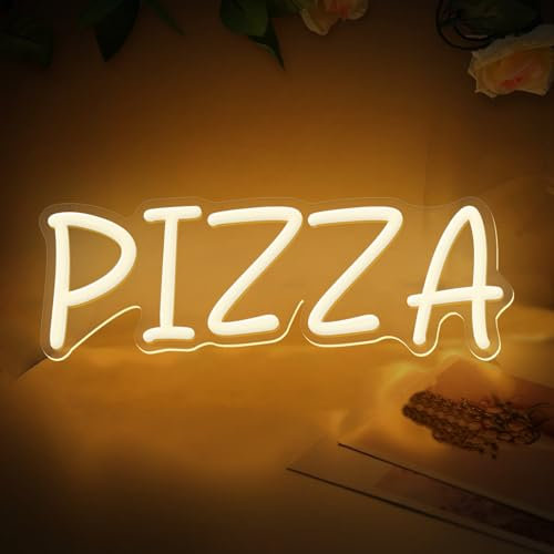 Panneau néon pour pizza, lumière LED pour pizza, panneau LED pour pizza, décoration murale de salle alimentaire italienne, lumière néon de restaurant taille : 40,6 cm