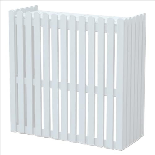 Cubre Aire Acondicionado de Madera Rejillas Protectoras Decorativas Cubre Aire Acondicionado Exterior Fundas para Interior y Exterior(Blanca,85x35x84 cm)