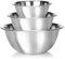 Space Home - Set mit 3 Edelstahl Schüssel - Größen von Schüsseln - Salatschüsseln, Snackschalen und Schüsseln - Rührschüssel, Salatschüssel, Servierschüssel, Cromargan, Stapelbar - Servierschüssel