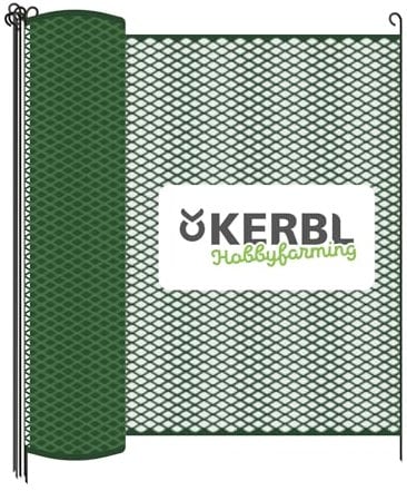 Kerbl Hobbyfarming Clôture Universelle Multifence, Longueur 12 m, Hauteur 0,90 m 8 tiges de Montage, 16 piquets en U, Vert