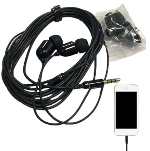 Auriculares extralargos - Cable de 3 metros en auriculares con micrófono | Auriculares internos con cable largo, auriculares profesionales para streaming en vivo, transmisión por Internet, teléfono