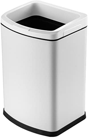 MYUYEE Poubelle de ménage carrée sans Couvercle séparation sèche et Humide pour Bureau Salon Chambre à Coucher Cuisine Salle de Bain Poubelle en Acier，Laiton-12L