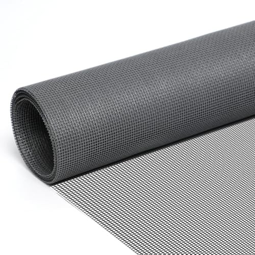 fowong Fly Screens for Windows - 150 cm x 180 cm Grey Polyester Insect Screen Mesh | Mosquito Net & Bug Proof Window Screen | Ventilation & Insect Protection for Windows, Doors, Skylights