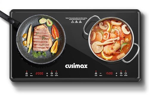 Piastra di cottura CUSIMAX 3500 W a infrarossi doppia piastra di cottura