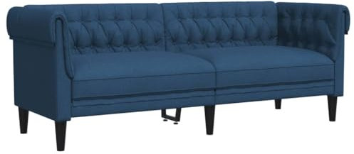 Generico Kangqiling Chesterfield-Sofa, 3-Sitzer, blau, aus Stoff, Blau, 372562