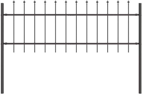 vidaXL 5-teilige Gartenzaunpaneele | Modernes Design, pulverbeschichtete Stahlkonstruktion, UV-resistent, geeignet für draußen, Maße 170 x 3,5 x 110 cm, Barriere, Zaun, schwarze Teiler