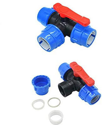 FBPQRCONS Schlauchverbinder T-Typ DN25 DN32 DN40 DN50 Dreiwegeverteiler Gartenhahn 32 mm 40 mm 50 mm 63 mm PVC PE-Rohr 3 Wasserrohrverbindung 1