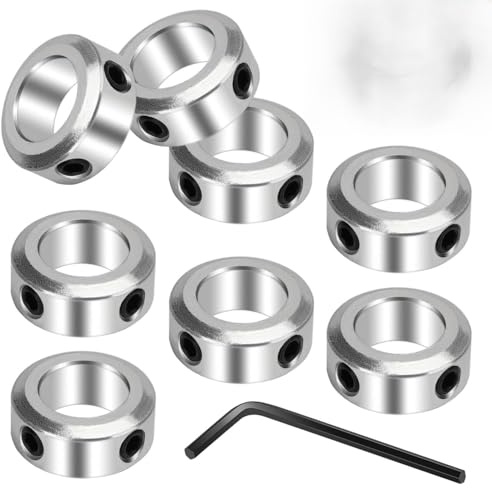 Stellringe 12mm Innen Klemmring Feststellring Stellringe Welle(8stk,12mm) | Stellring Feststellringe für Rad Schubkarre Axle Getriebe Montagen CNC Maschine Werkzeuge Aluminiumlegierung