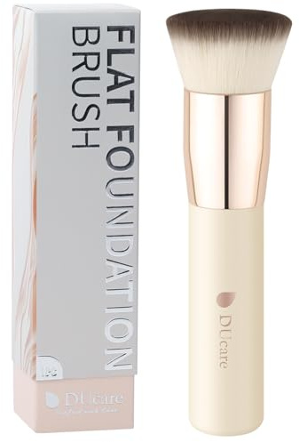 DUcare Pinceau Fond de Teint pinceaux maquillages Sans Défaut | pinceau kabuki Parfait Pour le Mélange Liquide, Crème ou Poudre Synthétiques Blanc