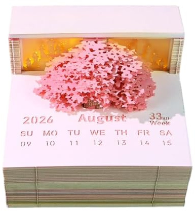 Zeitstück-Design-Kalender Blumen-Haus 3D-Papierskulptur-Design Notizblock