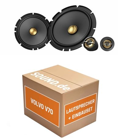 Lautsprecher Boxen Einbaupaket für Pioneer TS-A1601C kompatibel mit Volvo V70 L/P80 hinten | 2X Tief-Mitteltöner 2X Hochtöner