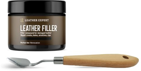 Leather Expert Filler Black – Elastischer Lederspachtel für Reparaturen an schwarzem Leder & Vinyl – Füllt Kratzer, Risse & Löcher – 25 ml