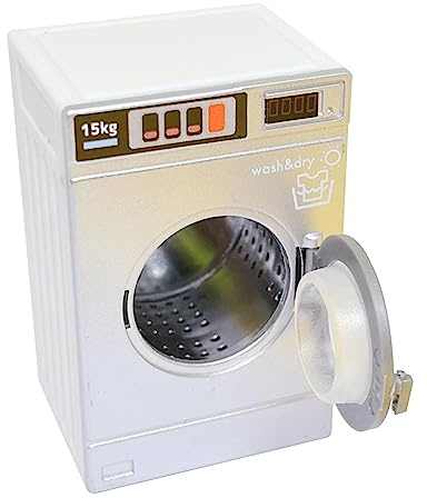 Mqiklt Dollhouse Washing Machine – 1:12 Scale Toy – Promotes Fine Motor Skills And Good Habits – Mini Washing Machine