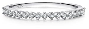 BWDHJLEY Promise Ring Silber 925, Engagement Ring for Women Weiß Runde Form Zirkonia Größe 57 (18.1) Kanal Silber