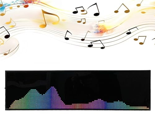 XNXYSMKJ Indicateur de spectres Musical LED, Affichage Rythmique Dynamique avec 36 Styles, contrôle Vocal, entrée Audio 3,5 mm pour Studio et Divertissement en fête