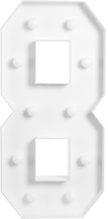 100cm Weiß LED Leuchtzahlen, Leuchtende Zahlen Deko für Geburtstag (Zahl 8) | LED Zahlen Lampe Nummer Beleuchtete Ziffern 0 1 2 3 4 5 6 7 8 9, Wiederverwendbar, Lichtzahl für Hochzeit Jubiläum Party