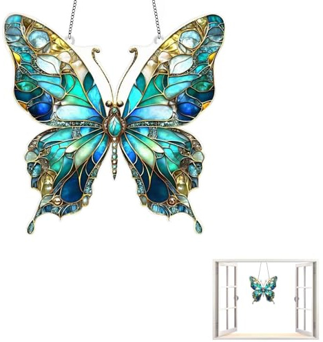 UZYXC Atrapasoles De Mariposa De Acrílico, Suncatcher Como Decoración De Ventana Para Colgar, Captador De Luz Para Ventana, Balcón Y Jardín, Crea Un Bonito Juego De Luz