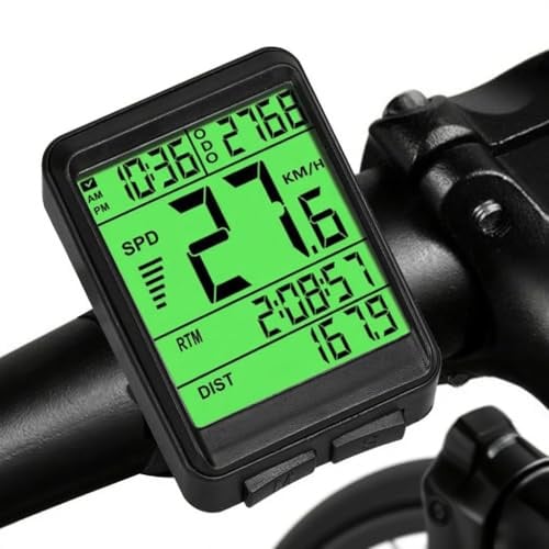 Ciclocomputer senza fili, impermeabile IPX7, tachimetro per bicicletta con display retroilluminato, tachimetro per bicicletta con avvio/arresto automatico, ciclocomputer multifunzionale per bambini e