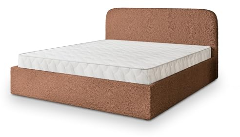Masseno Polsterbett RENIVE Q 200x200 cm, Doppelbett, Bettkasten, Stauraum, Lattenrost Und Kopfteil - Kupferfarben, Quelle 54