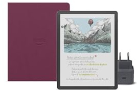 Amazon Kindle Scribe Colorsoft 64 Go (Graphite) + Stylet Premium + Étui à rabat en cuir premium (Figue) + USB-C Chargeur