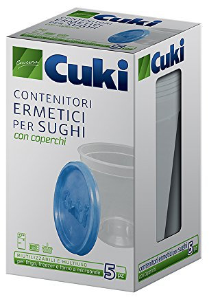 Cuki Contenitori Ermetici Per Sughi Con Coperchi - 0,20 L - Ø7,2 X H8,2 Cm - 3 x [5 pezzi]