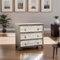 Orientalische Kommode Sideboard Ashok 97cm Grau Weiß | Orient Vintage Kommodenschrank orientalisch Handverziert | Indische Landhaus Anrichte aus Holz | Asiatische Möbel aus Indien