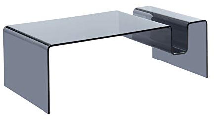 AG-Market Table Basse AURELA - Verre courbé - Noir
