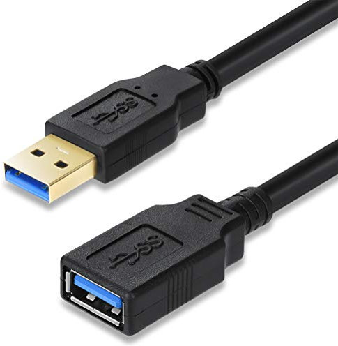 XBOHJOE USB Extension Cable 5m High Speed USB 3.0 Extender Cable Type A Male to A Female Data Transfer 5Gbps for Mouse Extender and Keyboard Extension Cord etc(1, Black, 5M)