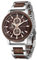 XIRUVE Holz Quarz Holzuhren Armbanduhr für Herren Datum Chronograph mit Geschenkbox (Walnussholz)