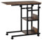 HOMCOM C-Shaped Side Table Industrial Mobile Rolling End Desk with 3-Tier Storage Shelving, Adjustable Height, Wheels
