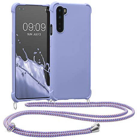 kwmobile Necklace Case kompatibel mit OnePlus Nord Hülle - Cover mit Kordel zum Umhängen - Silikon Schutzhülle Lavendel