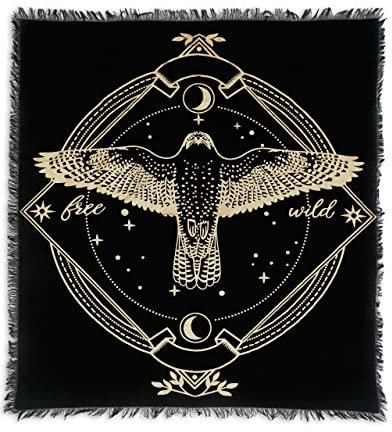 Indian Consigners Eule Adler fliegendes Tier Altar Tuch Hexerei Hexerei Tischdecke Ändern Heilig Tischtuch Spirituell Buchstabieren18(Goldene Eule)