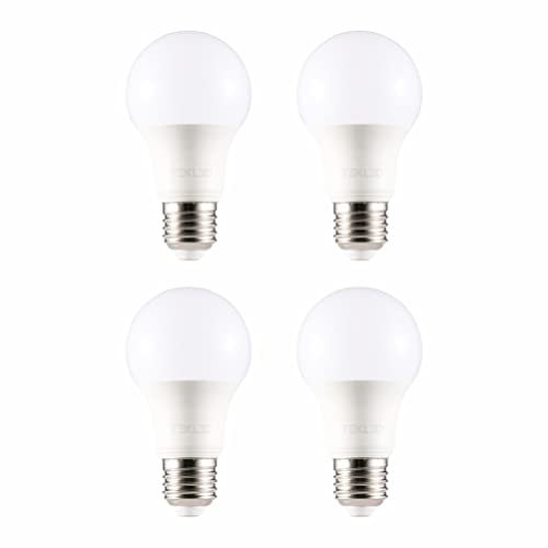TEKLED® A60 LED Bulbs | E27 Edison Screw | Energy Saving 7W Light Bulb 60W Incandescent Bulb Equivalent | 4000K DIMMABLE 595LM | 4-Pack | Cool White