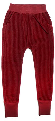Leela Cotton Kinder Cordhose Bio-Baumwolle Hose Unisex 2072 (128, Bordeaux)