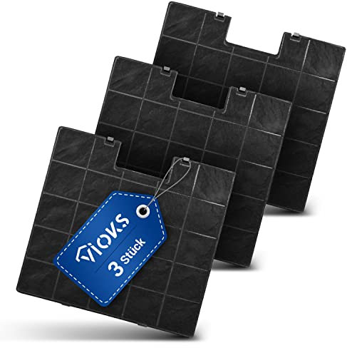 VIOKS SET 3x Aktivkohlefilter Ersatz für Gorenje Filter 180177 AH004 Amica KF17134 KH17101 KH17106 Baumann FWK300 - Kohlefilter für Dunstabzugshaube 300x280mm Filter/Ersatzfilter/Geruchsfilter