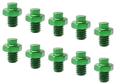 WLKY 10 Stück Mountainbike-Pedalbolzen Schraube Aluminiumlegierung MTB-Fahrrad Fixed Stud Gear Anti-Skid M4 Stud Pin Nagel Fußpedale Teile Zubehör (Grün)