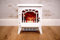 Marco Paul Interiors Traditional Electric Fireplace Flame Effect Fire Heater Freestanding Fire Place Portable Room Heater Bronze Log Burner Decorative for Home, Heatin (White Fireplace)