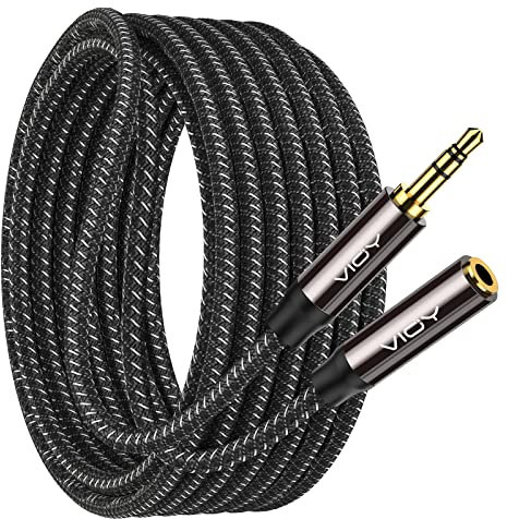 VIOY Headphone Extension Cable 6M,[Copper Shell, Hi-Fi Sound] 3.5mm Male to Female Stereo Audio Cable Nylon Braided Aux Cord for Smartphones, Tablets, Media Players…