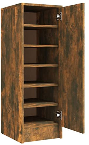 vidaXL Schuhregal Regal Schrank Schuhschrank Schuhablage Schuhständer Schuhaufbewahrung Schuhtruhe Schuhorganizer Räuchereiche 32x35x92cm Holzwerkstoff