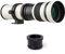 Andoer Cámara MF Super Telephoto Zoom Lens F/8.3-16 420-800mm T2 Mount con M4/3-mount Anillo Adaptador 1/4 Thread para Panasonic Olympus, Blanco