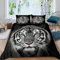 ALABOW 100% Microfaser 3D Tiger Bettwäsche 220x240 cm 3teilig mit Reißverschluss Sommerbettwäsche Weich und Angenehme Tier Tiger Bettwaren Set mit 2 Kissenbezug 80x80 cm für Erwachsener